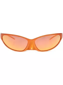 Balenciaga Eyewear солнцезащитные очки «кошачий глаз» 4G с зеркальными линзами, оранжевый