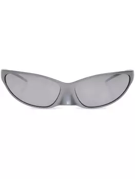 Balenciaga Eyewear солнцезащитные очки «кошачий глаз» 4G с зеркальными линзами, серый