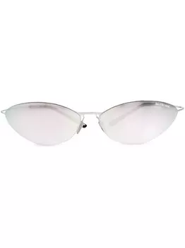 Balenciaga Eyewear солнцезащитные очки «кошачий глаз» с зеркальными линзами, серебристый