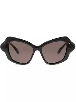 Balenciaga Eyewear солнцезащитные очки «кошачий глаз» с логотипом, черный
