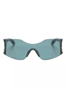 Balenciaga Eyewear солнцезащитные очки-маска Hourglass, зеленый