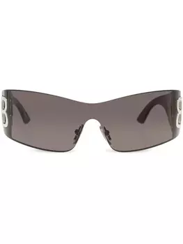 Balenciaga Eyewear солнцезащитные очки-маска с логотипом, черный