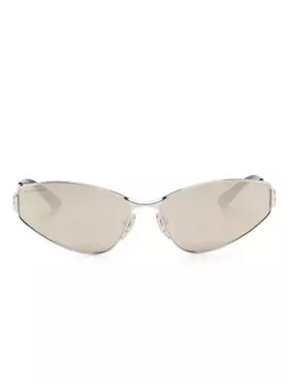 Balenciaga Eyewear солнцезащитные очки Razor в оправе 'кошачий глаз', серебристый