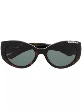 Balenciaga Eyewear солнцезащитные очки с логотипом, коричневый