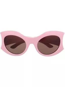 Balenciaga Eyewear солнцезащитные очки с логотипом, розовый