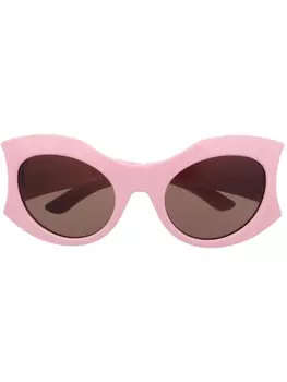 Balenciaga Eyewear солнцезащитные очки с логотипом, розовый