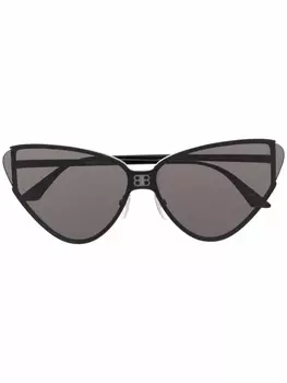 Balenciaga Eyewear солнцезащитные очки Shield 2.0 в оправе 'кошачий глаз', черный
