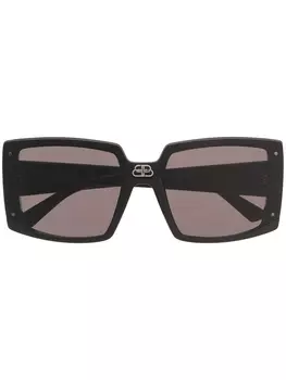 Balenciaga Eyewear солнцезащитные очки Shield в квадратной оправе, черный