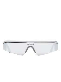 Balenciaga Eyewear солнцезащитные очки Ski в прямоугольной оправе, серый