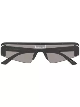 Balenciaga Eyewear солнцезащитные очки Ski в прямоугольной оправе, черный