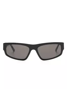 Balenciaga Eyewear солнцезащитные очки в байкерском стиле, черный