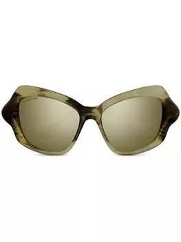 Balenciaga Eyewear солнцезащитные очки в D-образной оправе, коричневый