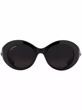 Balenciaga Eyewear солнцезащитные очки в круглой оправе, черный