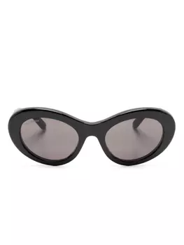 Balenciaga Eyewear солнцезащитные очки в круглой оправе с логотипом, черный