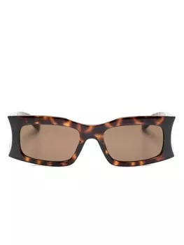 Balenciaga Eyewear солнцезащитные очки в квадратной оправе с логотипом, коричневый