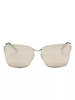 Balenciaga Eyewear солнцезащитные очки в квадратной оправе, серебристый