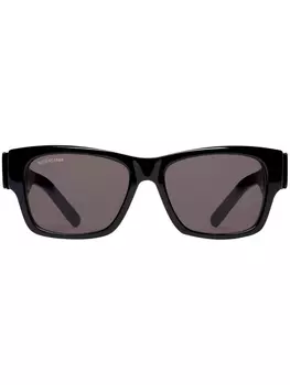 Balenciaga Eyewear солнцезащитные очки в квадратной оправе с логотипом, черный