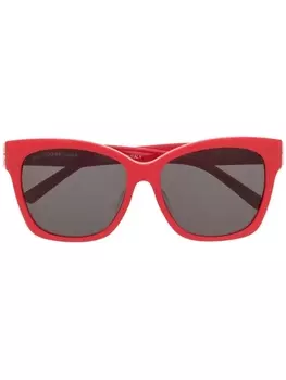 Balenciaga Eyewear солнцезащитные очки в квадратной оправе с логотипом, красный