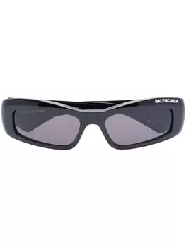 Balenciaga Eyewear солнцезащитные очки в квадратной оправе с логотипом, черный