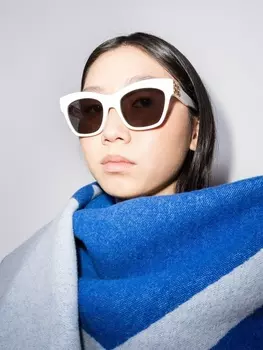 Balenciaga Eyewear солнцезащитные очки в квадратной оправе, белый