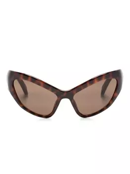 Balenciaga Eyewear солнцезащитные очки в массивной оправе, коричневый