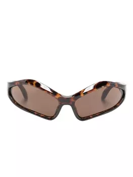 Balenciaga Eyewear солнцезащитные очки в массивной оправе, коричневый