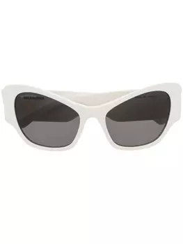 Balenciaga Eyewear солнцезащитные очки в оправе 'кошачий глаз' с логотипом, белый