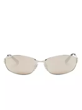 Balenciaga Eyewear солнцезащитные очки в овальной оправе, серебристый