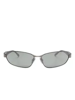 Balenciaga Eyewear солнцезащитные очки в овальной оправе, серебряный