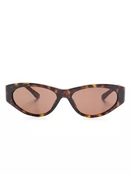 Balenciaga Eyewear солнцезащитные очки в овальной оправе, коричневый