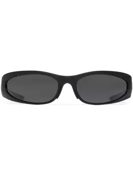 Balenciaga Eyewear солнцезащитные очки в овальной оправе, черный