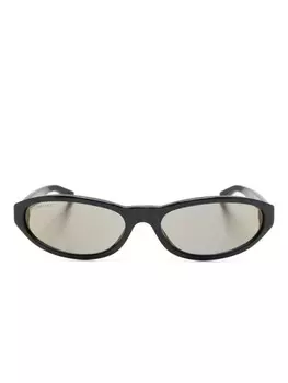 Balenciaga Eyewear солнцезащитные очки в овальной оправе, черный