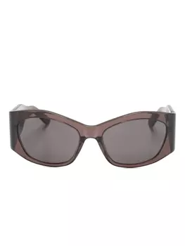 Balenciaga Eyewear солнцезащитные очки в прозрачной геометричной оправе, коричневый