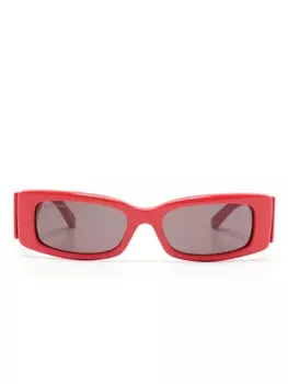 Balenciaga Eyewear солнцезащитные очки в прямоугольной оправе с логотипом, красный