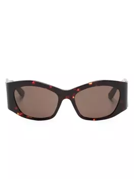 Balenciaga Eyewear солнцезащитные очки в прямоугольной оправе, коричневый