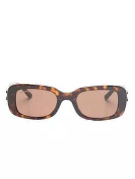 Balenciaga Eyewear солнцезащитные очки в прямоугольной оправе, коричневый