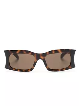 Balenciaga Eyewear солнцезащитные очки в прямоугольной оправе, коричневый