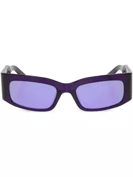 Balenciaga Eyewear солнцезащитные очки в прямоугольной оправе с логотипом, фиолетовый