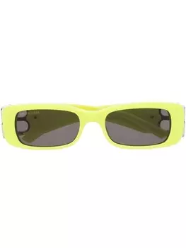 Balenciaga Eyewear солнцезащитные очки в прямоугольной оправе с логотипом, желтый