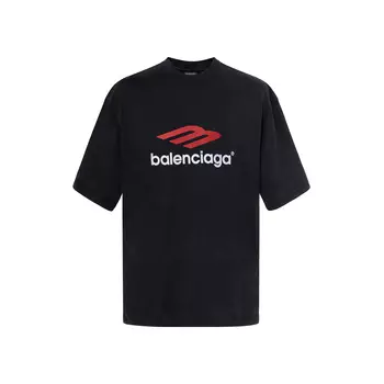 Balenciaga Футболка 3B Sports Icon FW23, свободный крой, унисекс, черная