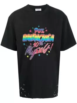 Balenciaga футболка 90/10 с логотипом, черный