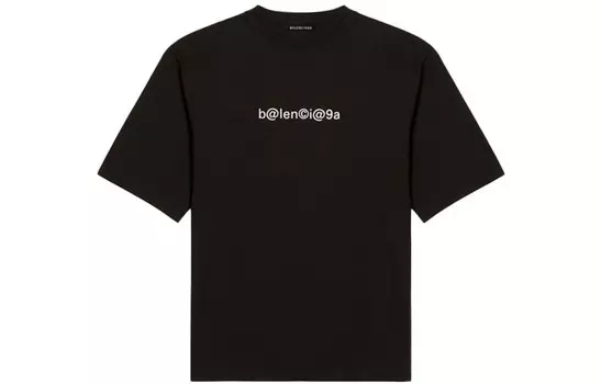 Футболка Balenciaga с символикой, черный