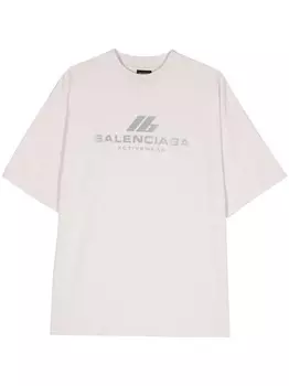 Balenciaga футболка из хлопка для активного отдыха, белый