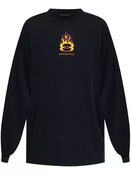 Balenciaga футболка из хлопка с графическим принтом, черный