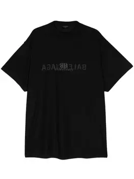 Balenciaga футболка из хлопка с логотипом, черный