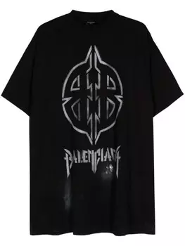 Balenciaga футболка Metal BB Stencil, черный