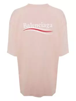 Balenciaga футболка оверсайз с логотипом, розовый