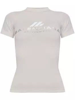 Balenciaga футболка с голографическим логотипом, серый