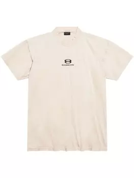 Balenciaga футболка с логотипом, нейтральный цвет