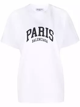 Balenciaga футболка с логотипом Paris, белый